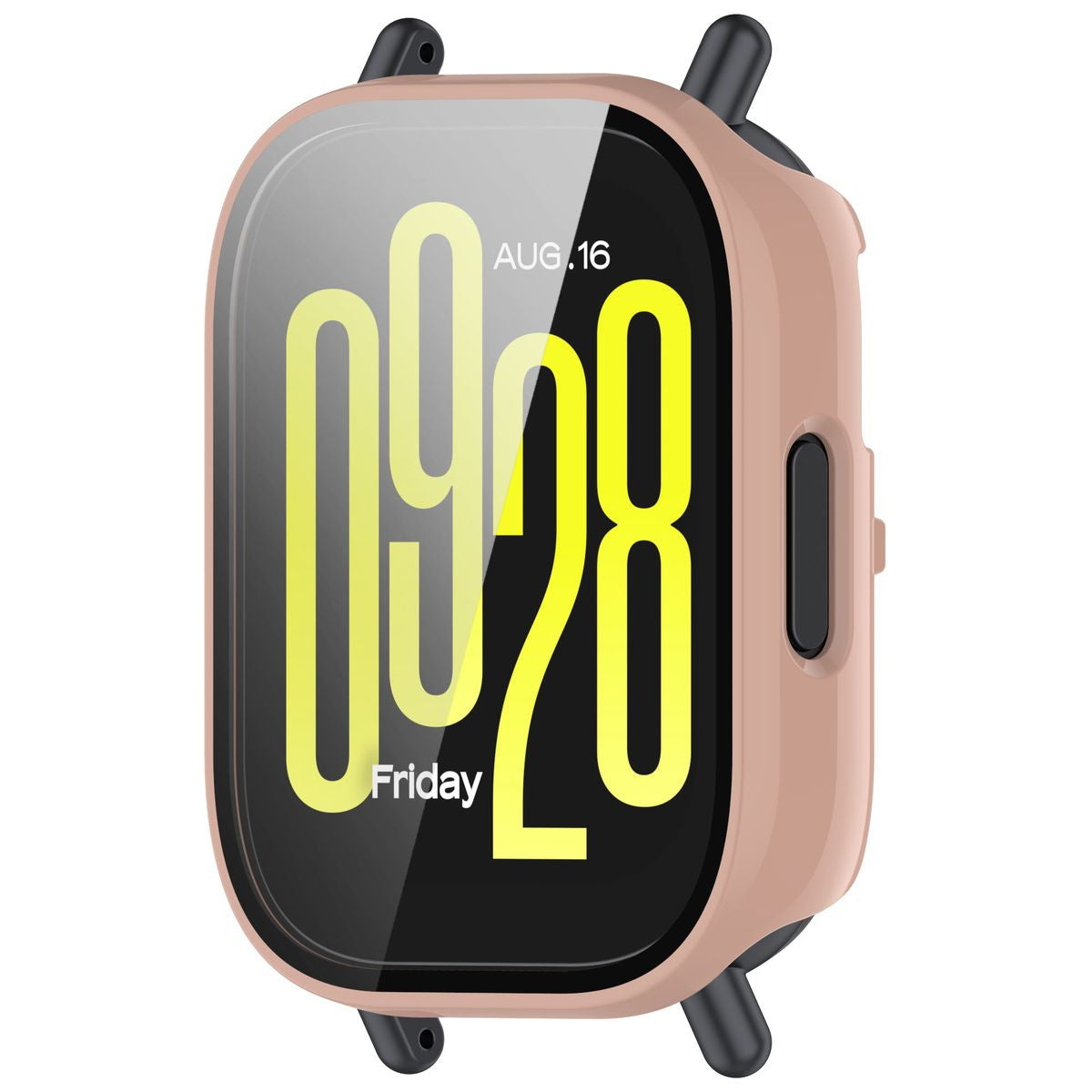 Schutzhülle mit Glas für Xiaomi Redmi Watch 5 Active, Bizon Case+Glass Watch, Rosa