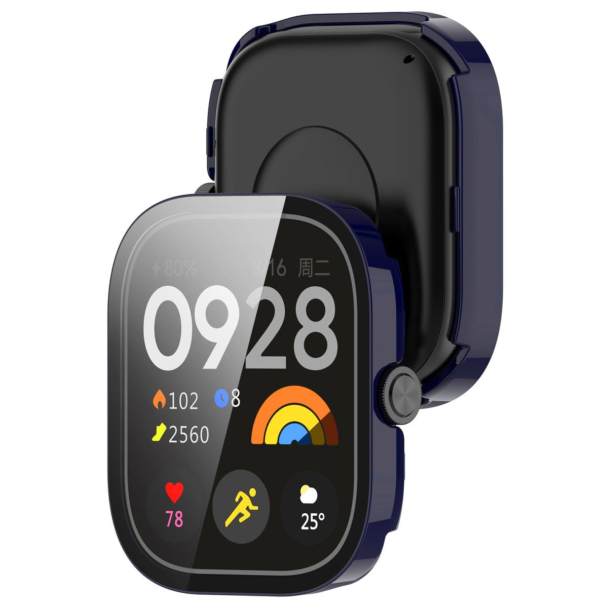 Schutzhülle mit Glas für Xiaomi Redmi Watch 5, Bizon Case+Glass Watch, Blau