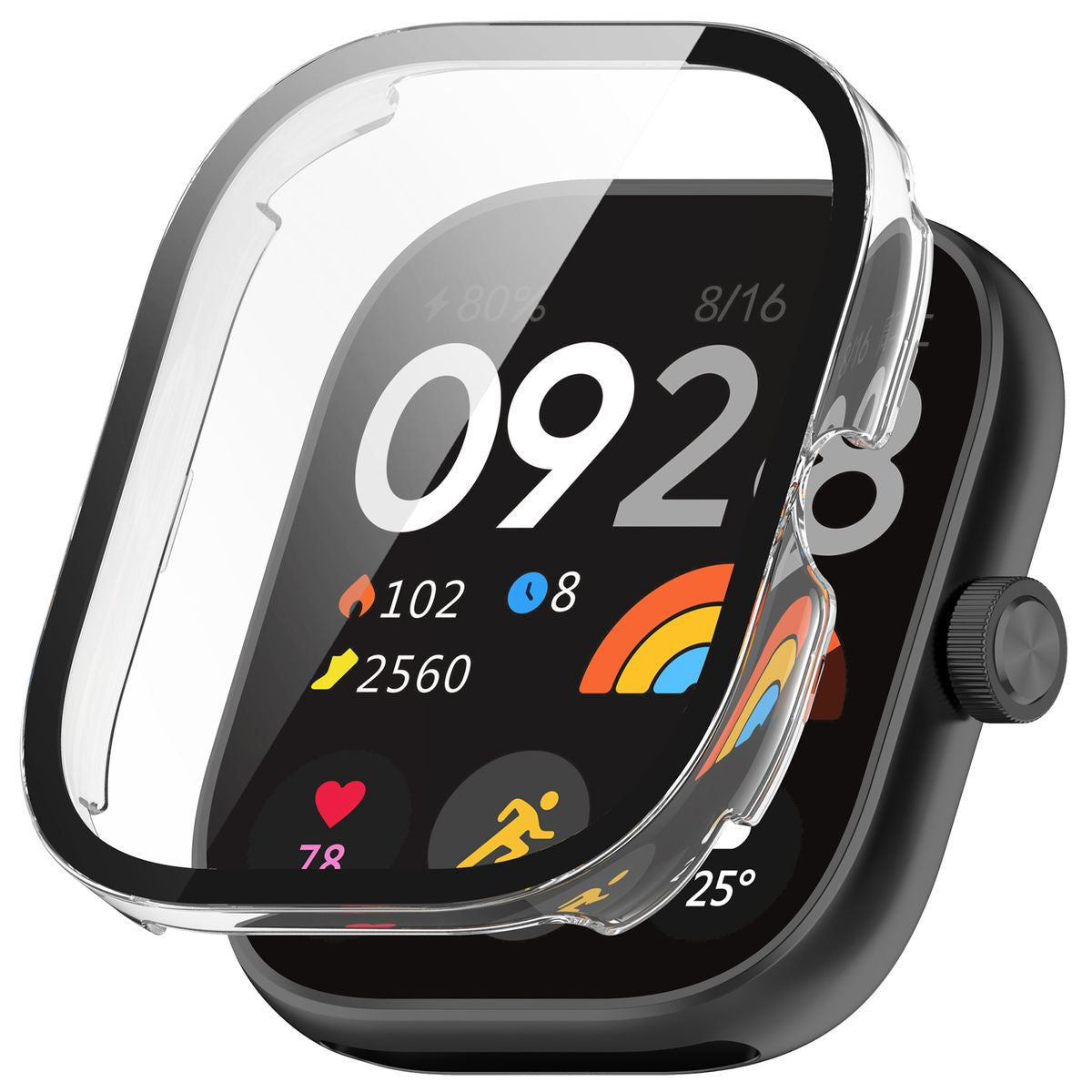 Schutzhülle mit Glas für Xiaomi Redmi Watch 5, Bizon Case+Glass Watch, Transparent