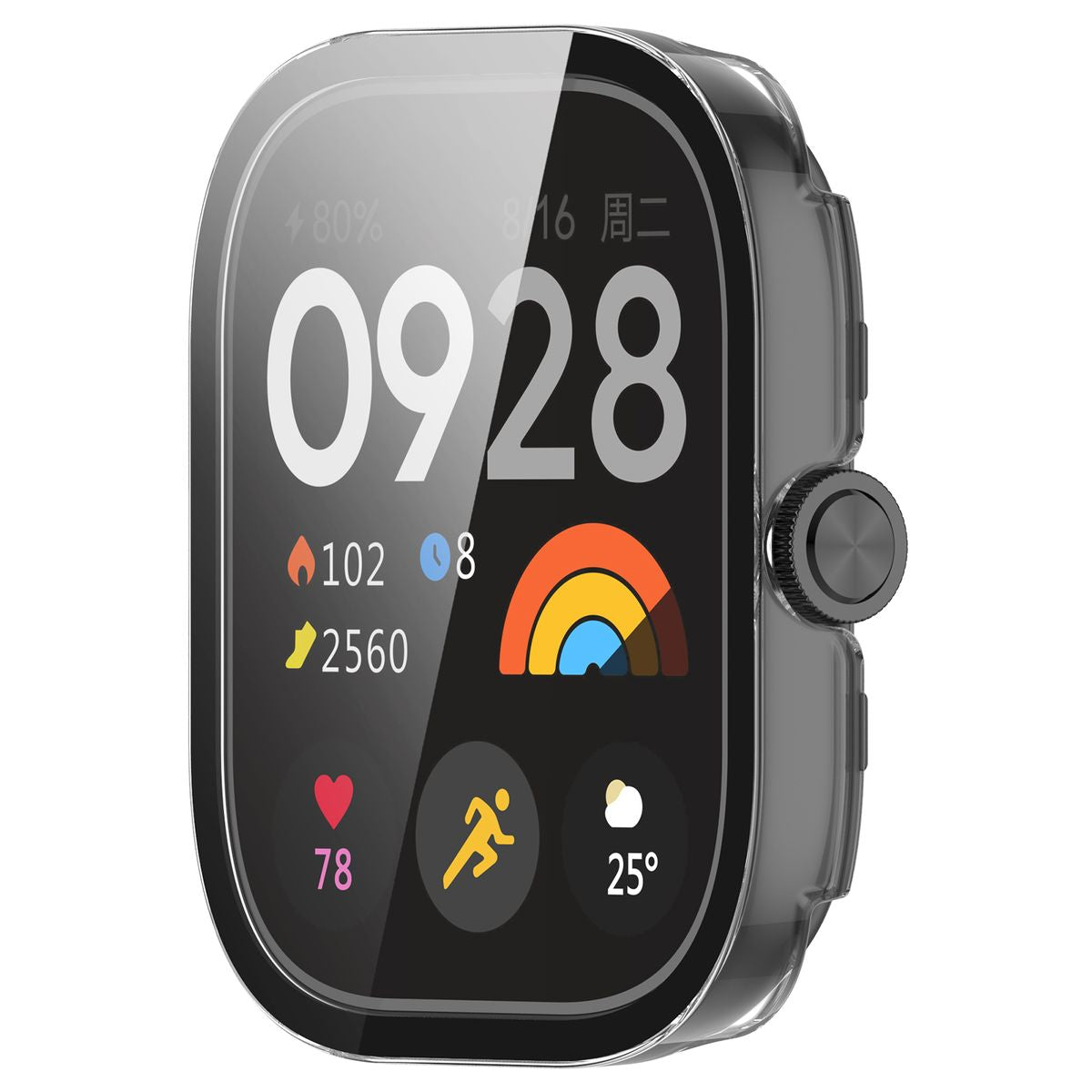 Schutzhülle mit Glas für Xiaomi Redmi Watch 5, Bizon Case+Glass Watch, Transparent