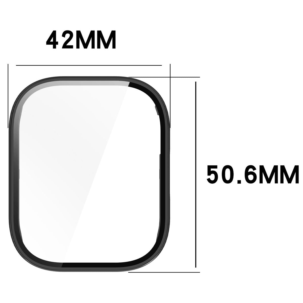 Schutzhülle mit Glas für Xiaomi Redmi Watch 5 Lite, Bizon Case Watch Adamo, Schwarz