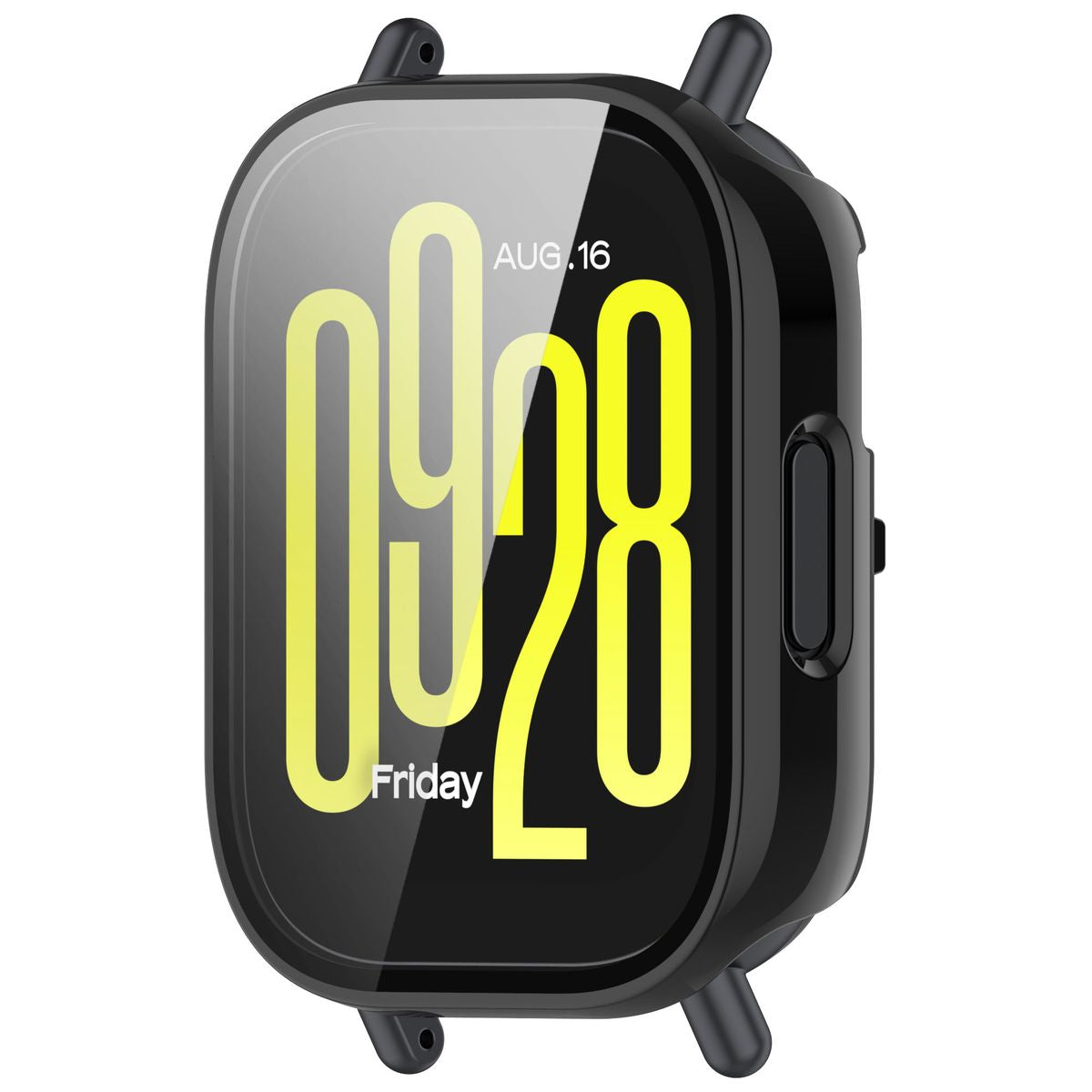Schutzhülle mit Glas für Xiaomi Redmi Watch 5 Lite, Bizon Case Watch Adamo, Schwarz