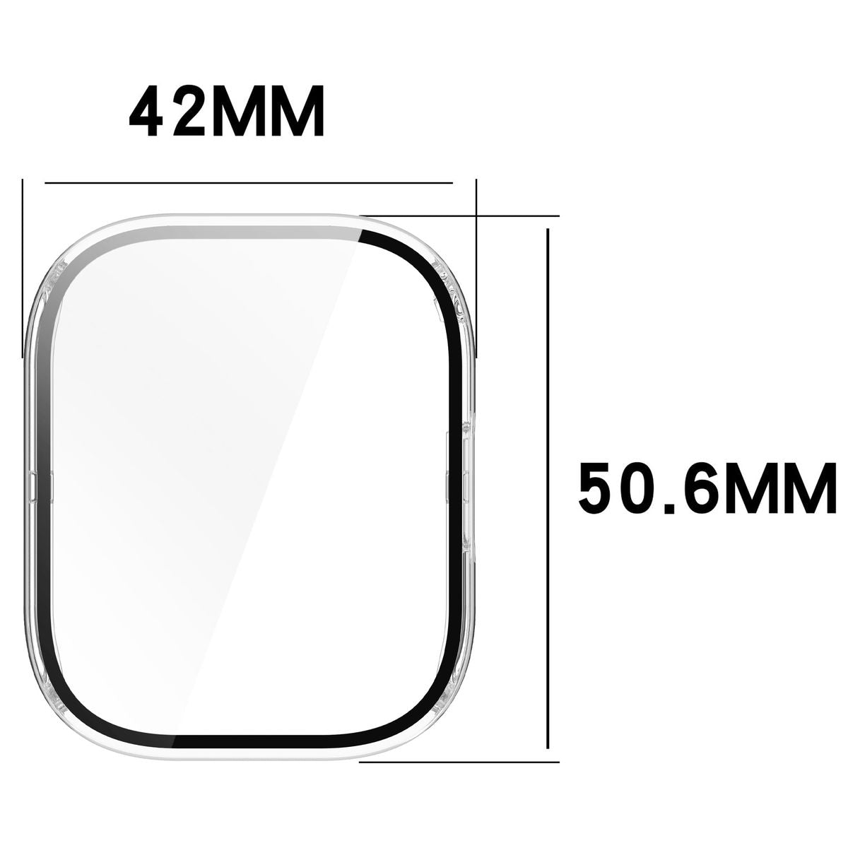 Schutzhülle mit Glas für Xiaomi Redmi Watch 5 Lite, Bizon Case+Glass Watch, Transparent
