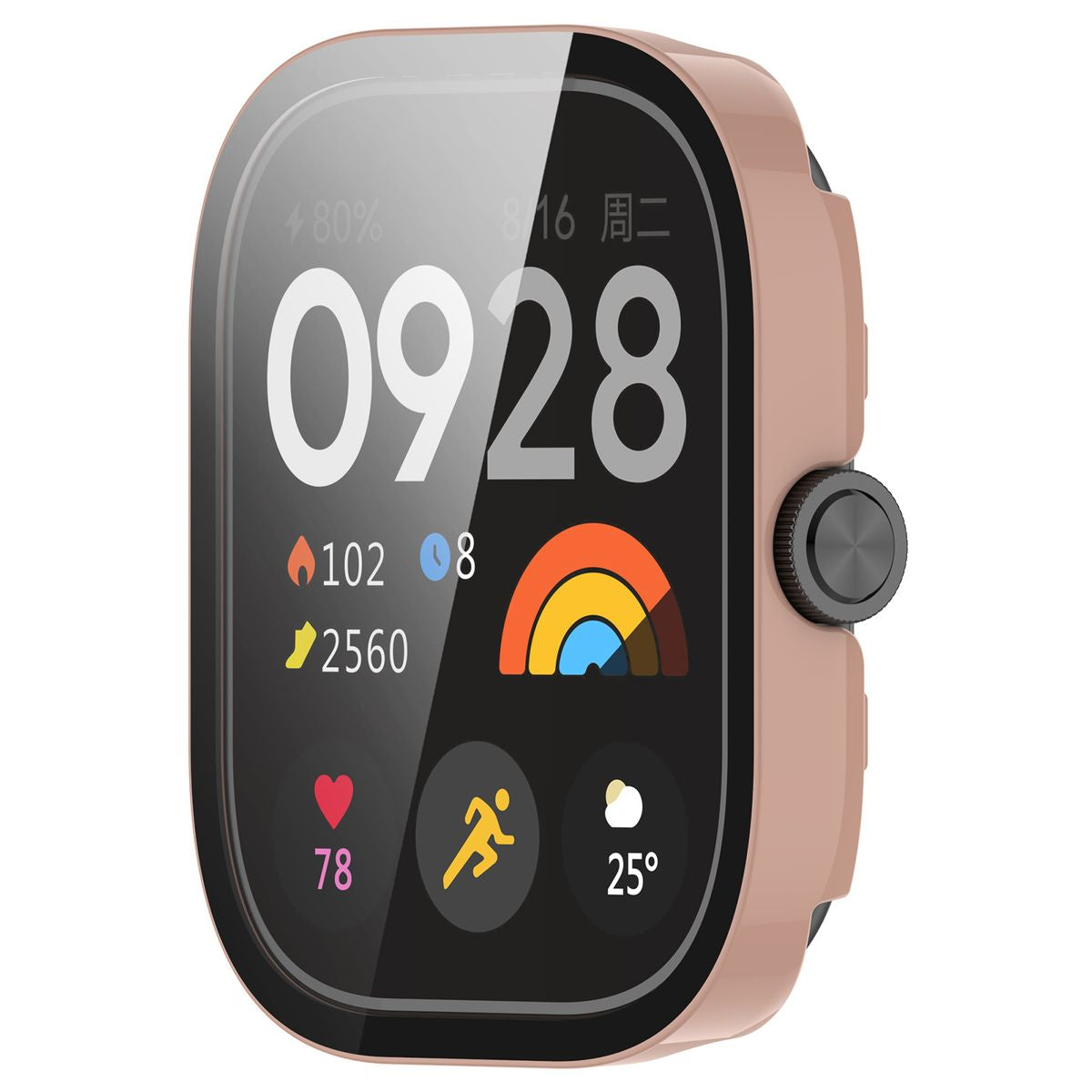 Schutzhülle mit Glas für Xiaomi Redmi Watch 5, Bizon Case+Glass Watch, Rosa