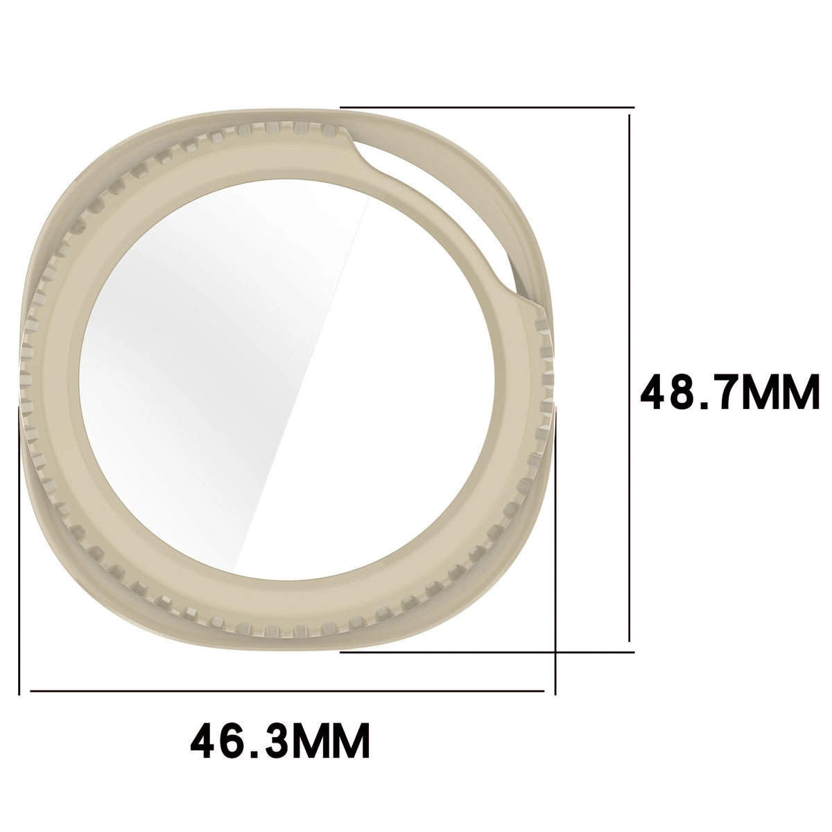 Schutzhülle mit Glas für Samsung Galaxy Watch 8 Classic 46 mm, Bizon Case+Glass Watch, Beige