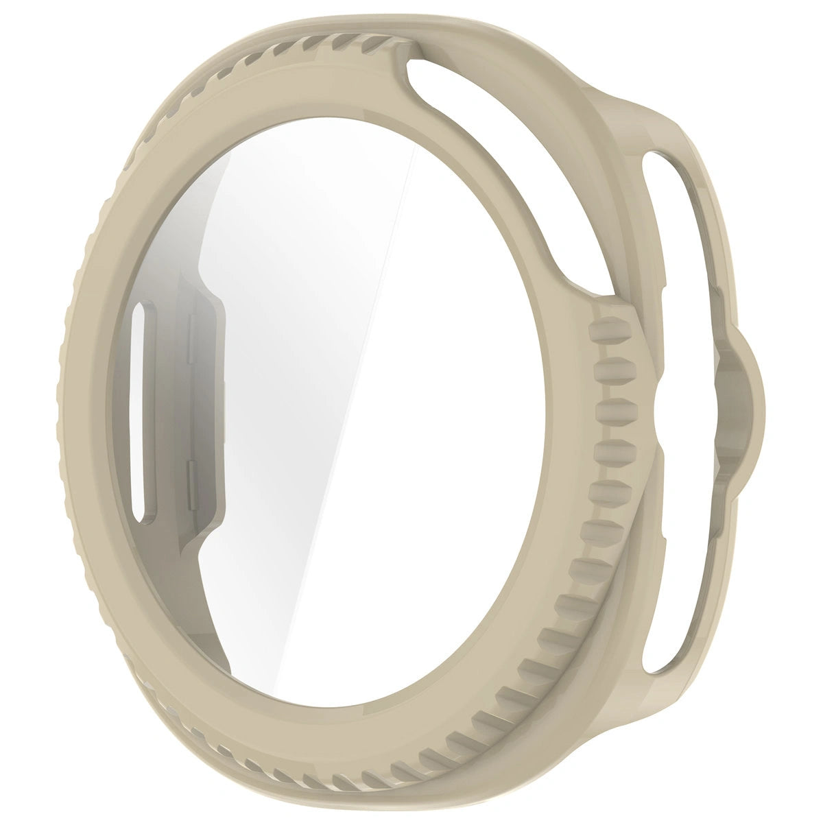 Schutzhülle mit Glas für Samsung Galaxy Watch 8 Classic 46 mm, Bizon Case+Glass Watch, Beige