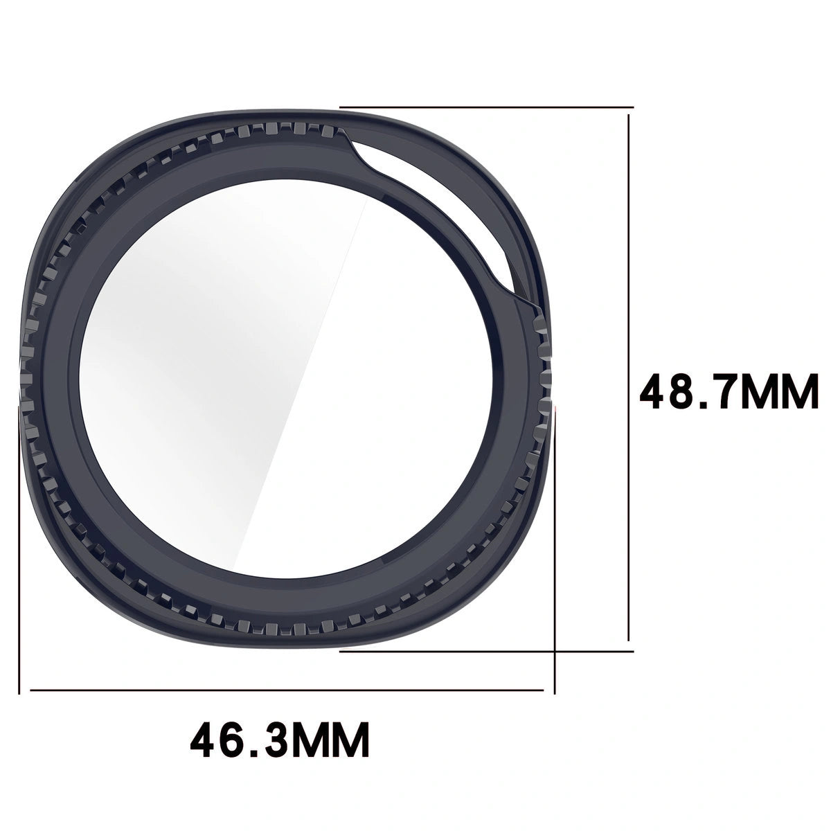 Schutzhülle mit Glas für Samsung Galaxy Watch 8 Classic 46 mm, Bizon Case+Glass Watch, Blau