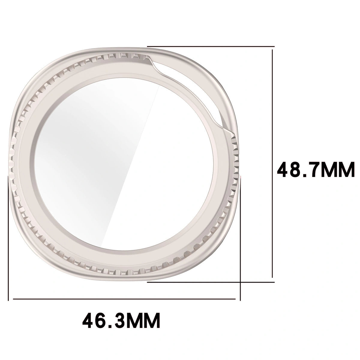 Schutzhülle mit Glas für Samsung Galaxy Watch 8 Classic 46 mm, Bizon Case+Glass Watch, Champagner