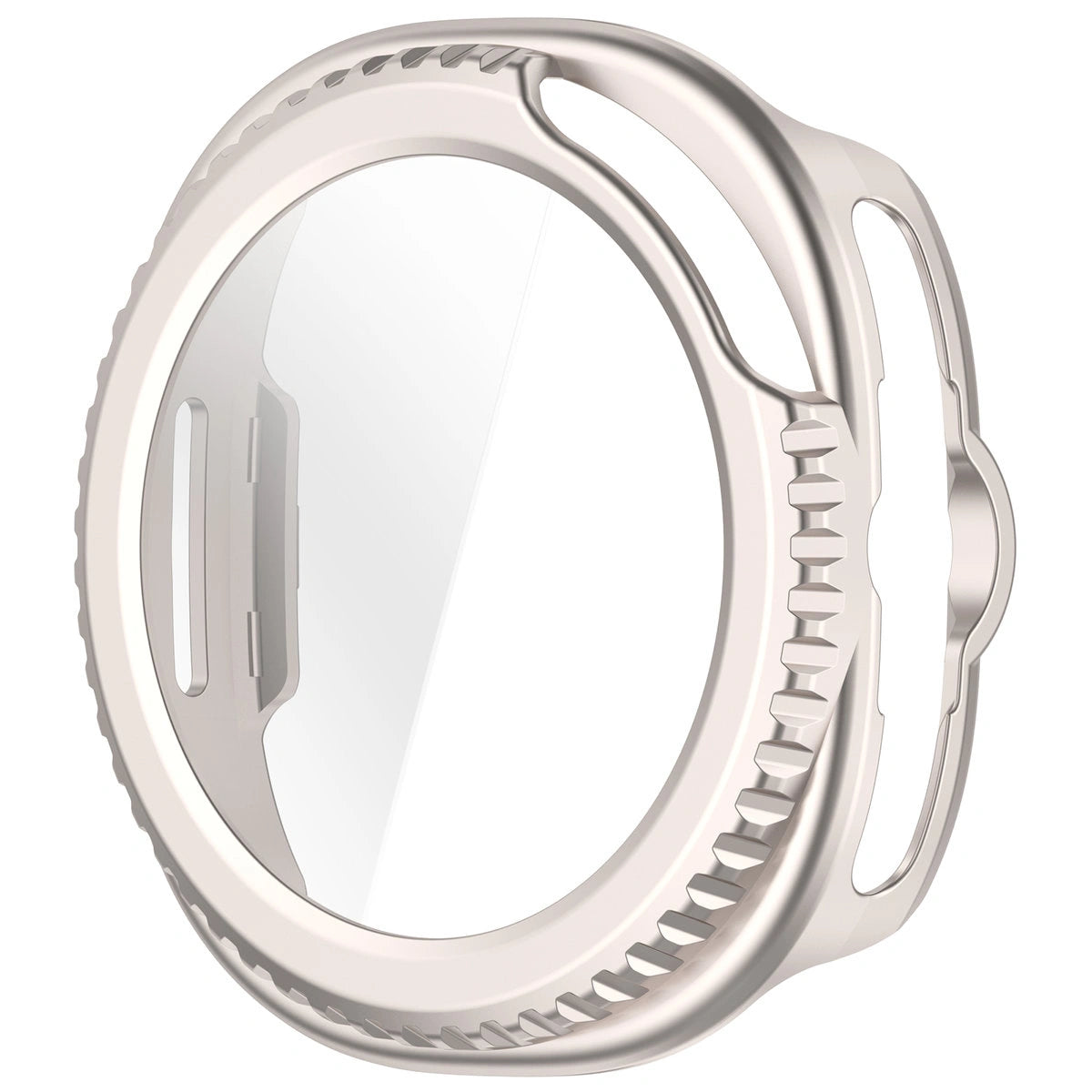 Schutzhülle mit Glas für Samsung Galaxy Watch 8 Classic 46 mm, Bizon Case+Glass Watch, Champagner