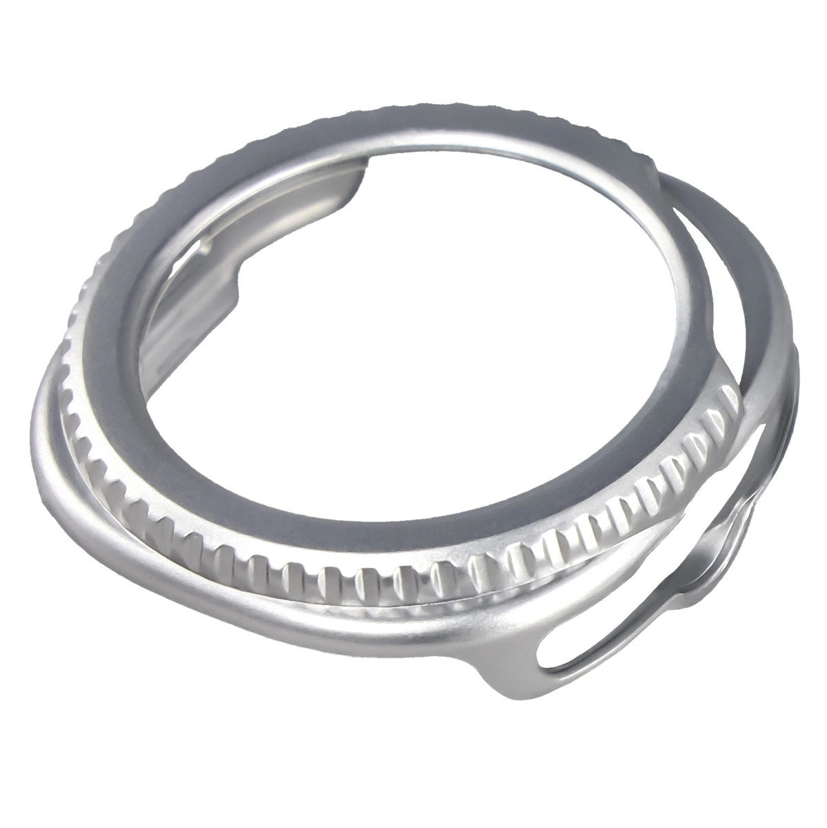 Schutzhülle mit Glas für Samsung Galaxy Watch 8 Classic 46 mm, Bizon Case+Glass Watch, Satin Silber