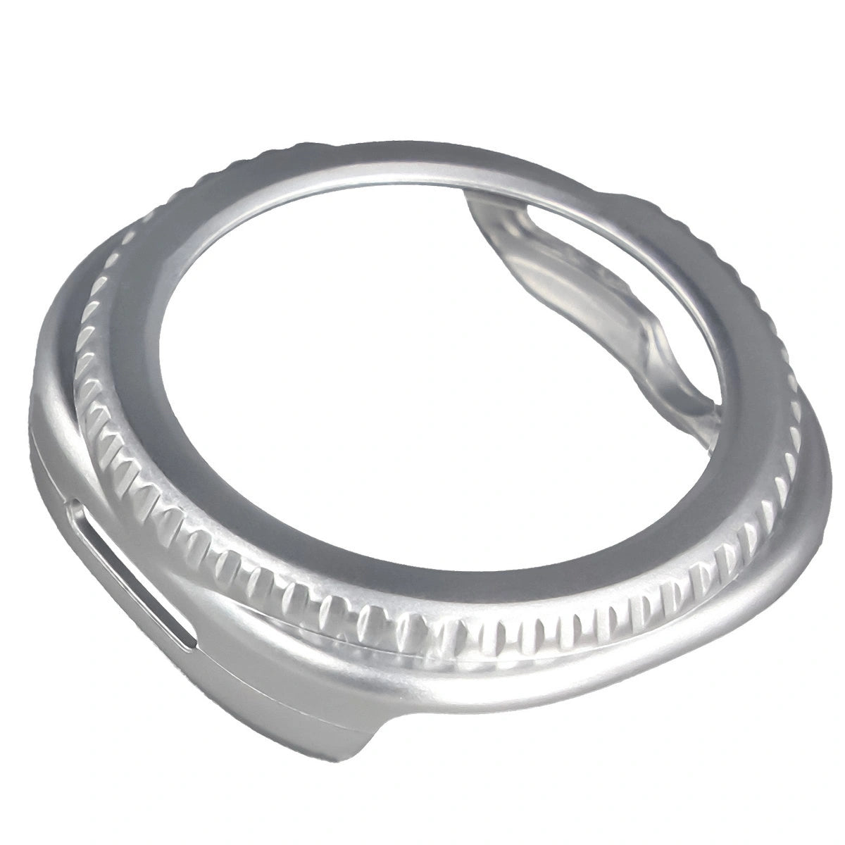 Schutzhülle mit Glas für Samsung Galaxy Watch 8 Classic 46 mm, Bizon Case+Glass Watch, Satin Silber