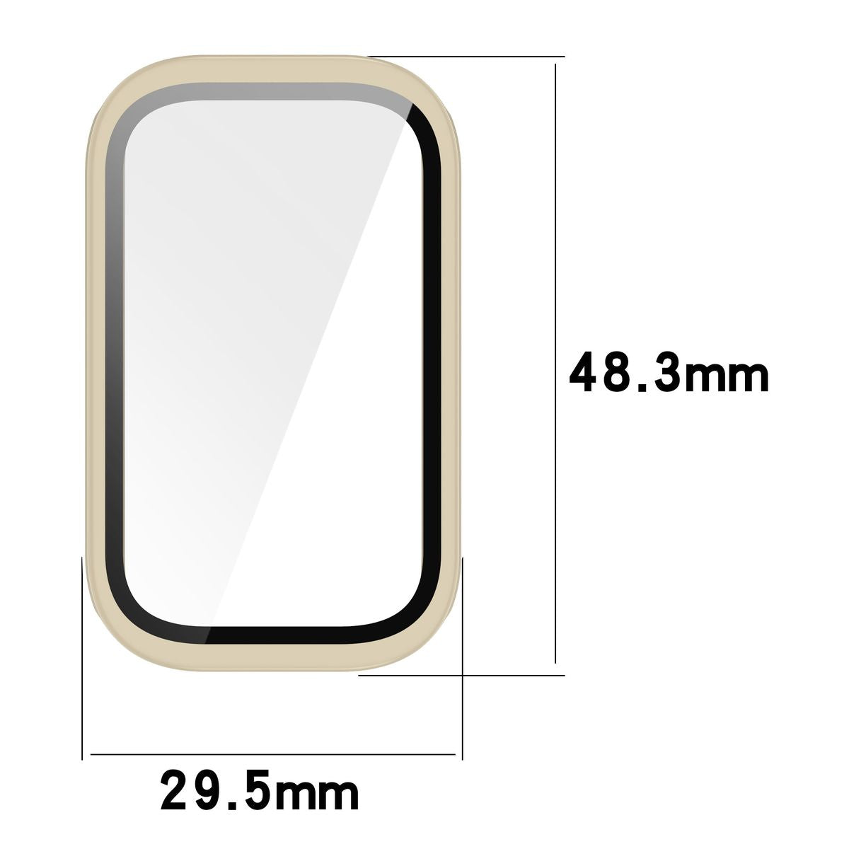 Schutzhülle mit Glas für Xiaomi Smart Band 9 Active / Redmi Band 3, Bizon Case+Glass Watch, Beige