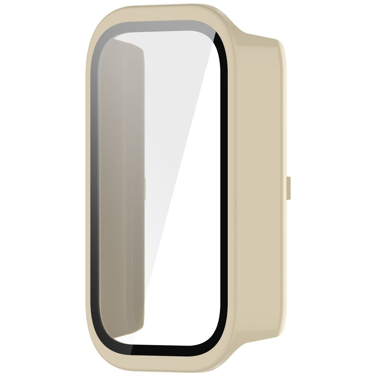 Schutzhülle mit Glas für Xiaomi Smart Band 9 Active / Redmi Band 3, Bizon Case+Glass Watch, Beige