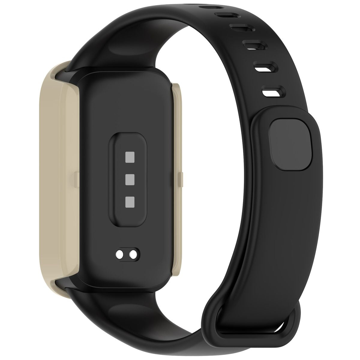 Schutzhülle mit Glas für Xiaomi Smart Band 9 Active / Redmi Band 3, Bizon Case+Glass Watch, Beige