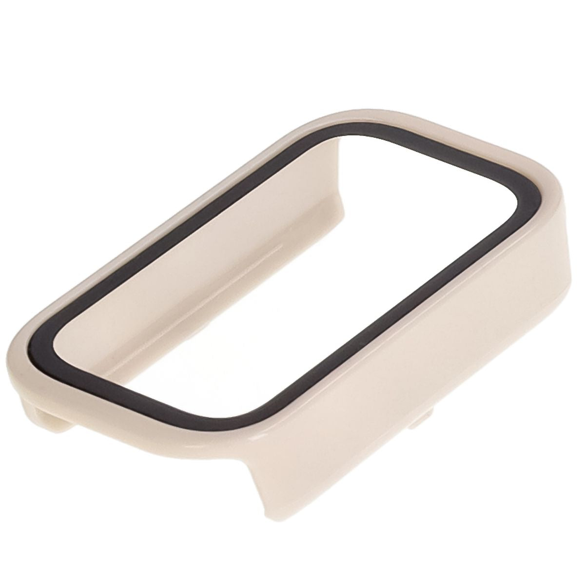 Schutzhülle mit Glas für Xiaomi Smart Band 9 Active / Redmi Band 3, Bizon Case+Glass Watch, Beige