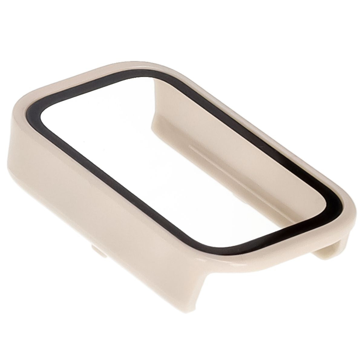 Schutzhülle mit Glas für Xiaomi Smart Band 9 Active / Redmi Band 3, Bizon Case+Glass Watch, Beige