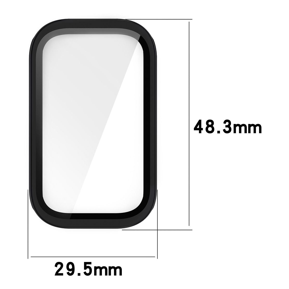Schutzhülle mit Glas für Xiaomi Smart Band 9 Active / Redmi Band 3, Bizon Case+Glass Watch, Schwarz