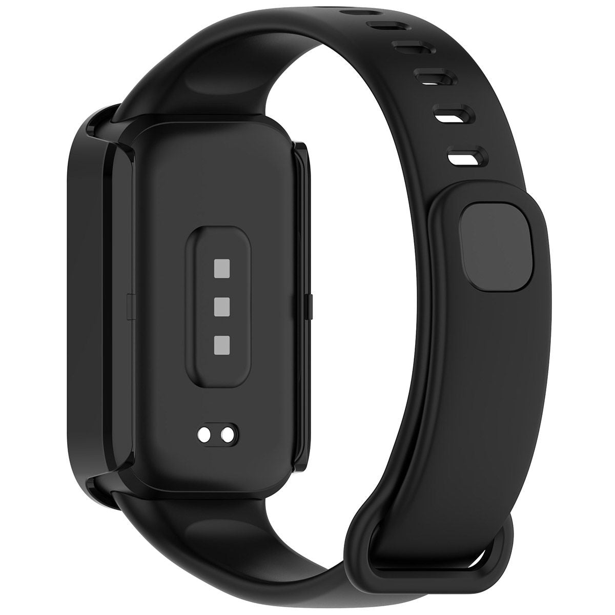 Schutzhülle mit Glas für Xiaomi Smart Band 9 Active / Redmi Band 3, Bizon Case+Glass Watch, Schwarz