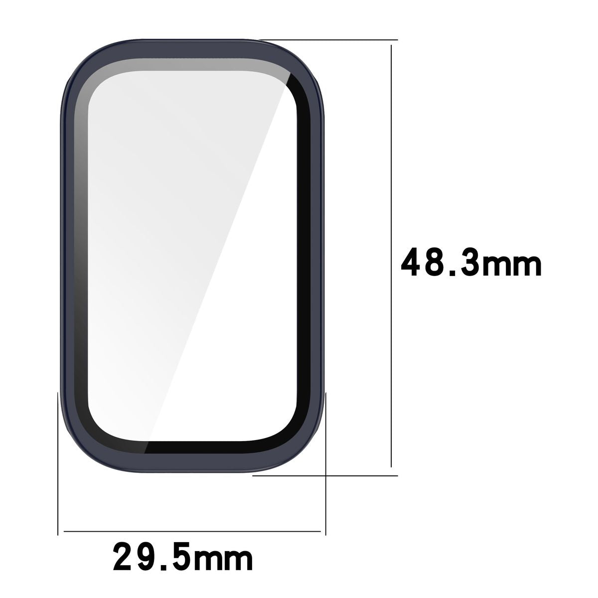 Schutzhülle mit Glas für Xiaomi Smart Band 9 Active / Redmi Band 3, Bizon Case+Glass Watch, Blau