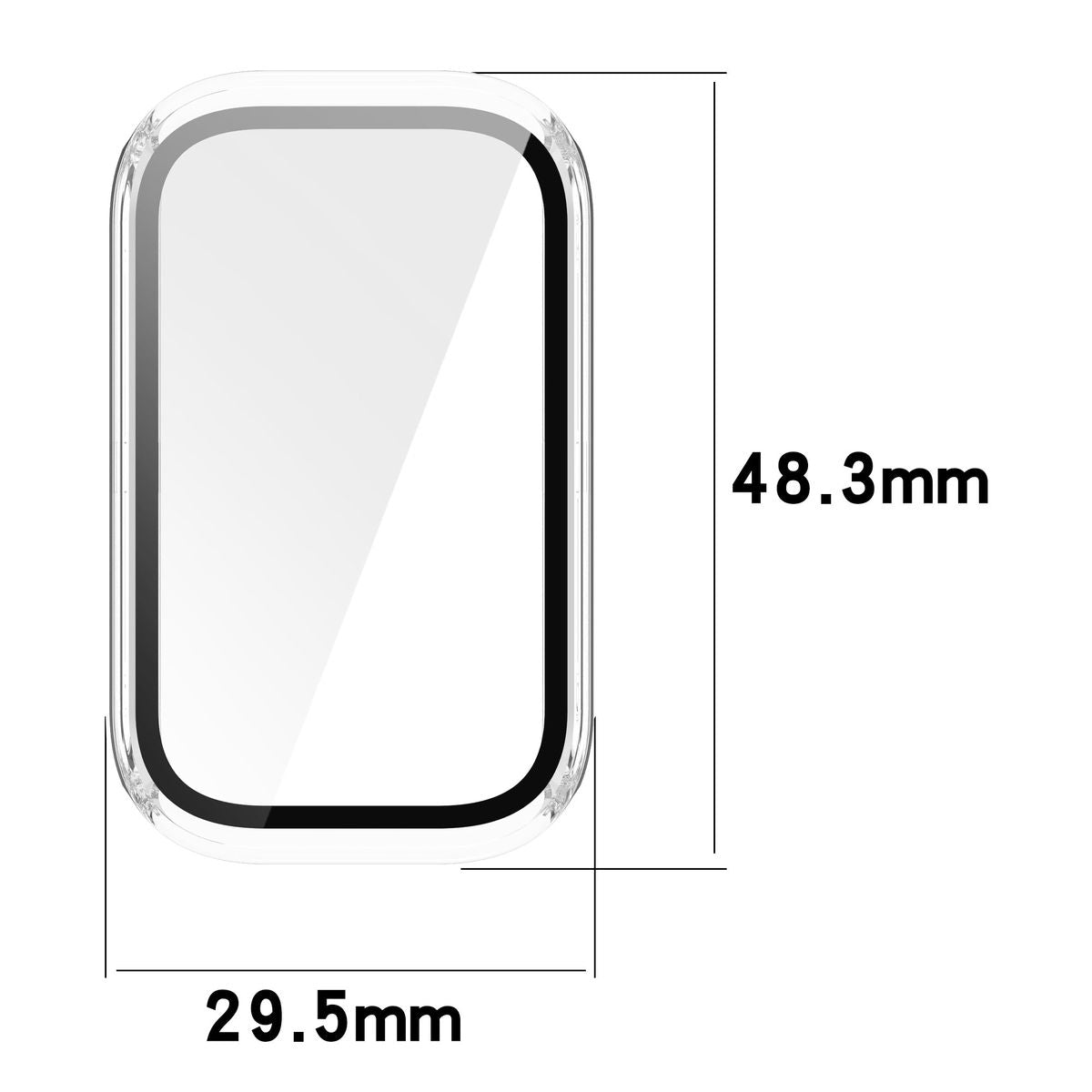Schutzhülle mit Glas für Xiaomi Smart Band 9 Active / Redmi Band 3, Bizon Case+Glass Watch, Transparent