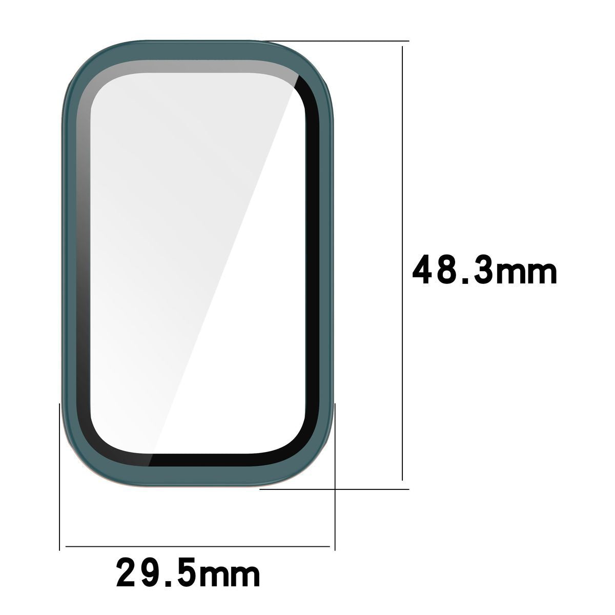 Schutzhülle mit Glas für Xiaomi Mi Smart Band 9 Active / Redmi Band 3, Bizon Case+Glass Watch, Grün