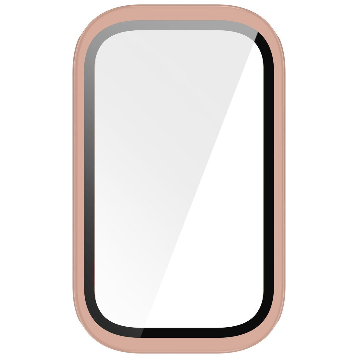 Schutzhülle mit Glas für Xiaomi Smart Band 9 Active / Redmi Smart Band 3, Bizon Case+Glass Watch, Rosa