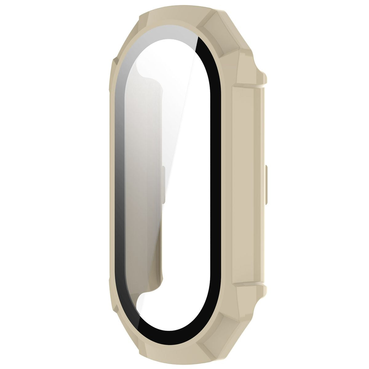 Schutzhülle mit Glas für Xiaomi Smart Band 9, Bizon Case Watch Adamo, Beige