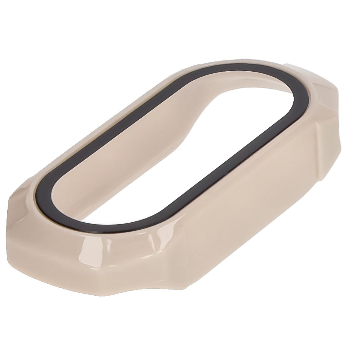Schutzhülle mit Glas für Xiaomi Smart Band 9, Bizon Case Watch Adamo, Beige