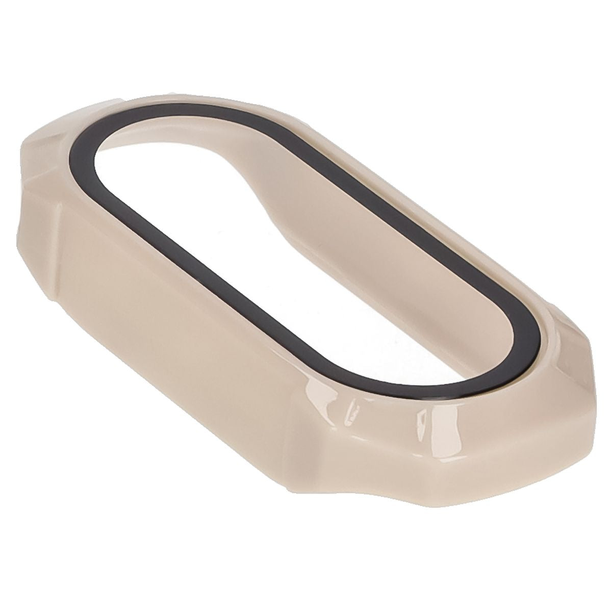 Schutzhülle mit Glas für Xiaomi Smart Band 9, Bizon Case Watch Adamo, Beige