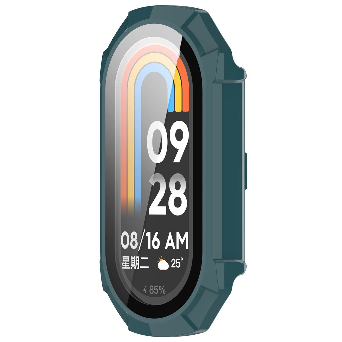 Schutzhülle mit Glas für Xiaomi Smart Band 9, Bizon Case Watch Adamo, Grün