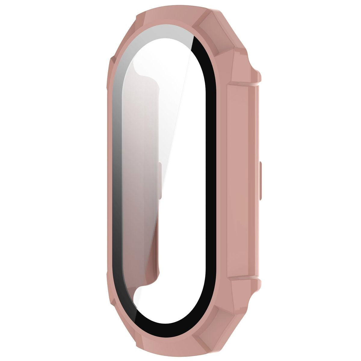Schutzhülle mit Glas für Xiaomi Smart Band 9, Bizon Case Watch Adamo, Rosa