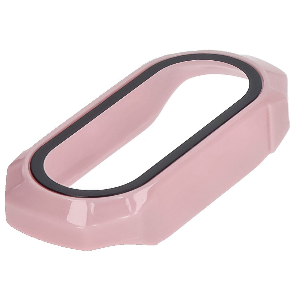 Schutzhülle mit Glas für Xiaomi Smart Band 9, Bizon Case Watch Adamo, Rosa