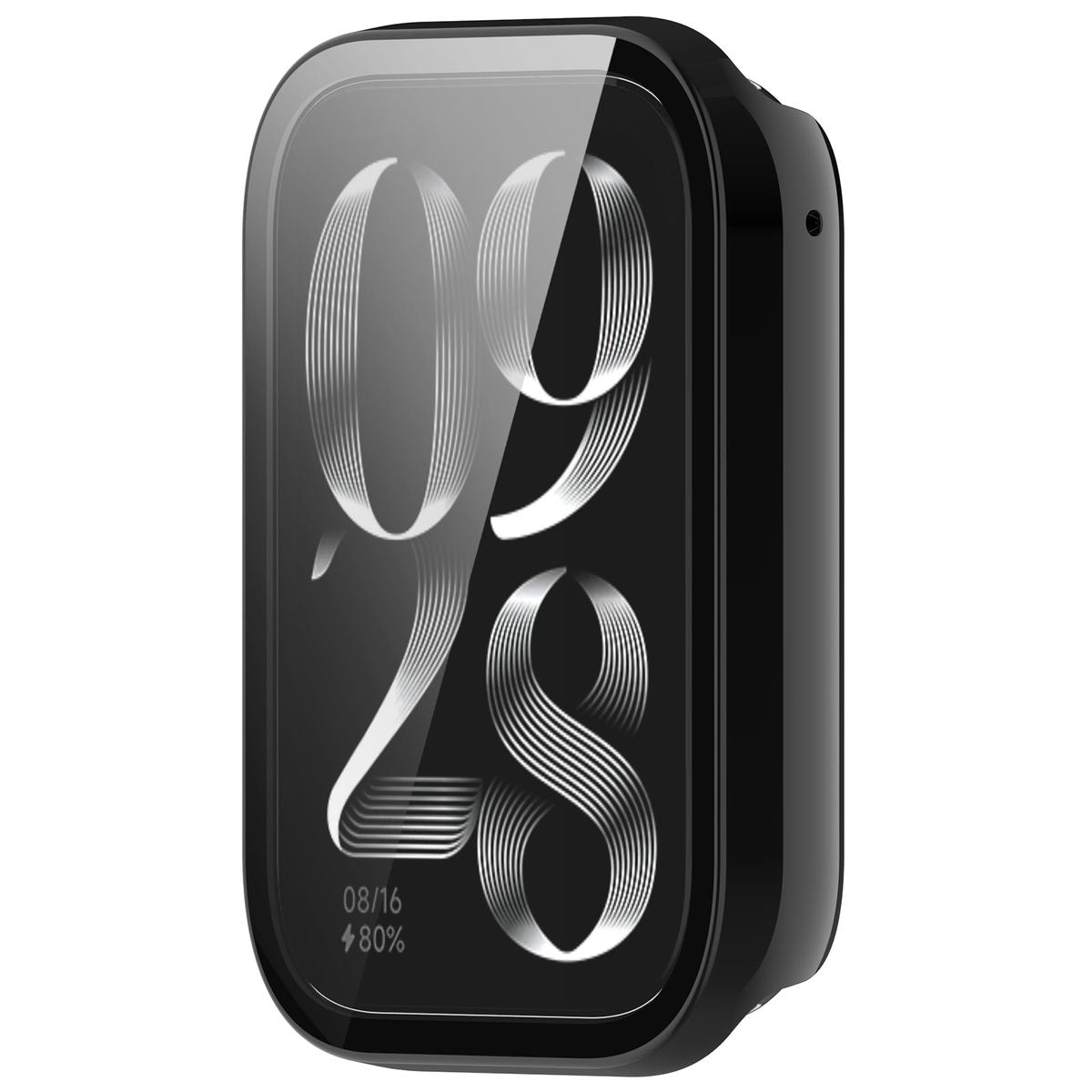 Schutzhülle mit Glas für Xiaomi Mi Smart Band 9 Pro, Bizon Case Watch Adamo, Schwarz