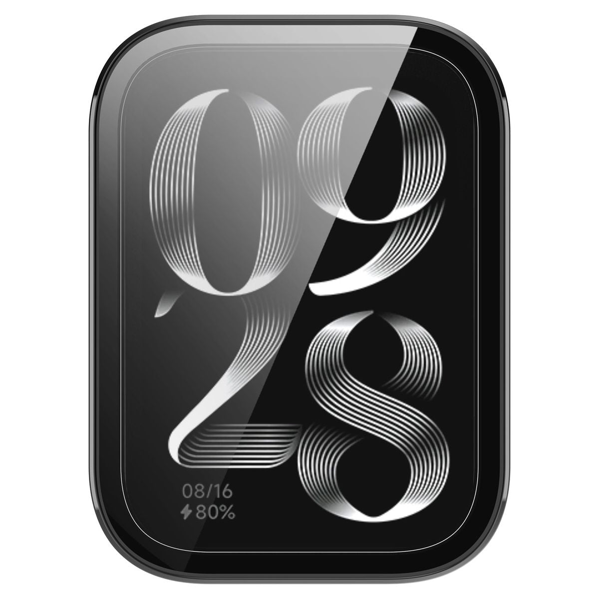 Schutzhülle mit Glas für Xiaomi Mi Smart Band 9 Pro, Bizon Case Watch Adamo, Schwarz