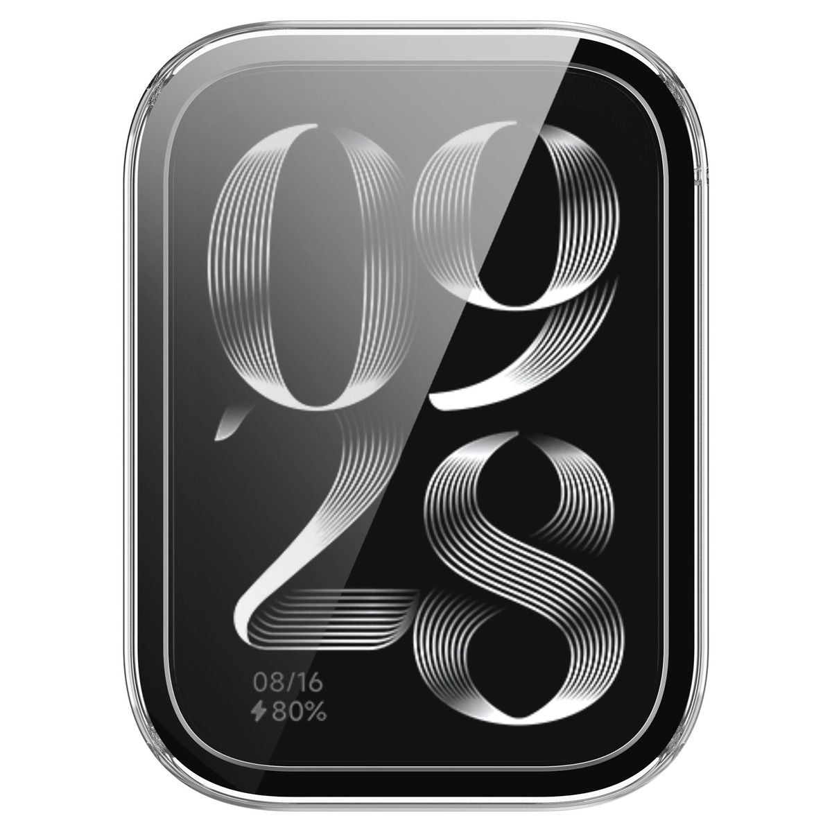 Schutzhülle mit Glas für Xiaomi Mi Smart Band 9 Pro, Bizon Case Watch Adamo, Transparent