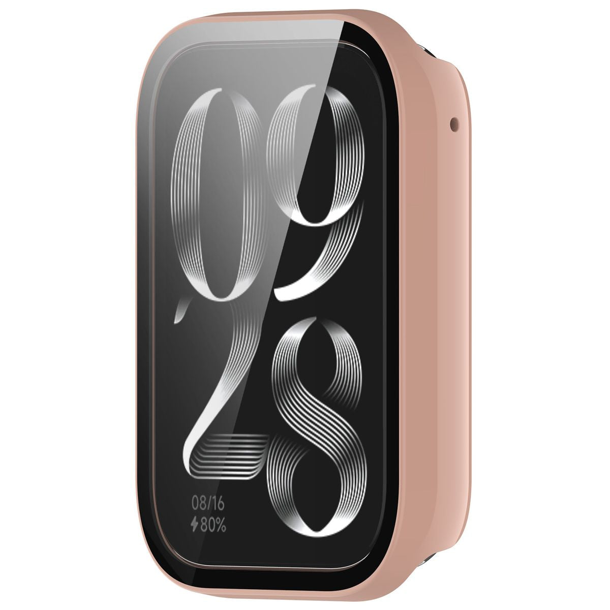 Schutzhülle mit Glas für Xiaomi Mi Smart Band 9 Pro, Bizon Case Watch Adamo, Rosa