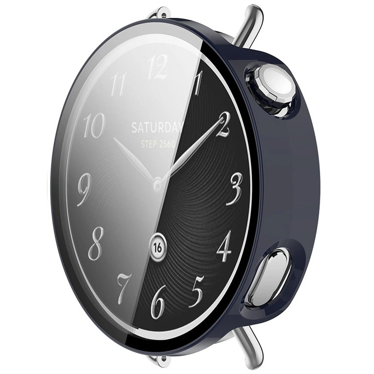 Schutzhülle mit Glas für Xiaomi Watch S4 41 mm, Bizon Case Watch Adamo, Blau