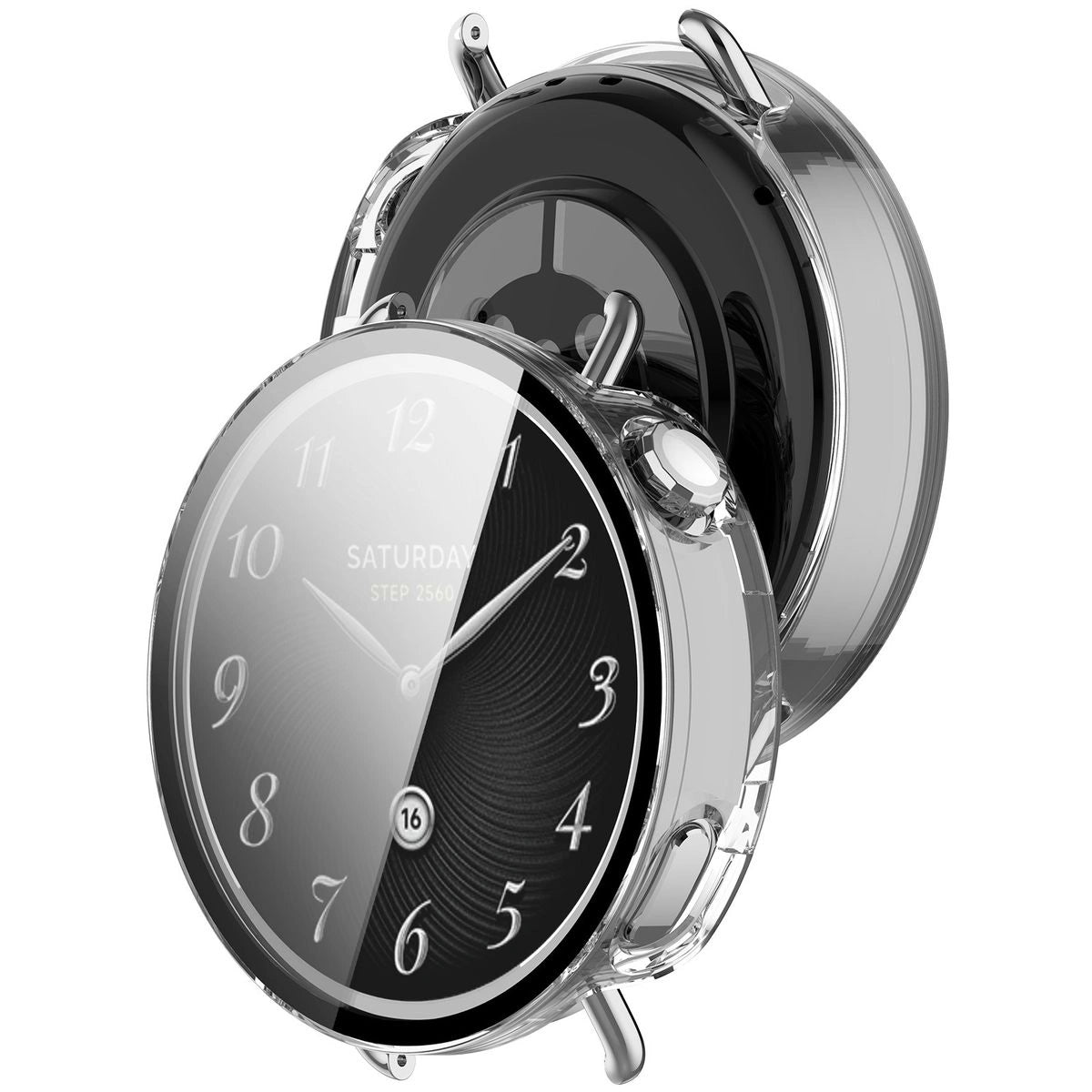 Schutzhülle mit Glas für Xiaomi Watch S4 41 mm. Bizon Case Watch Adamo, Transparent