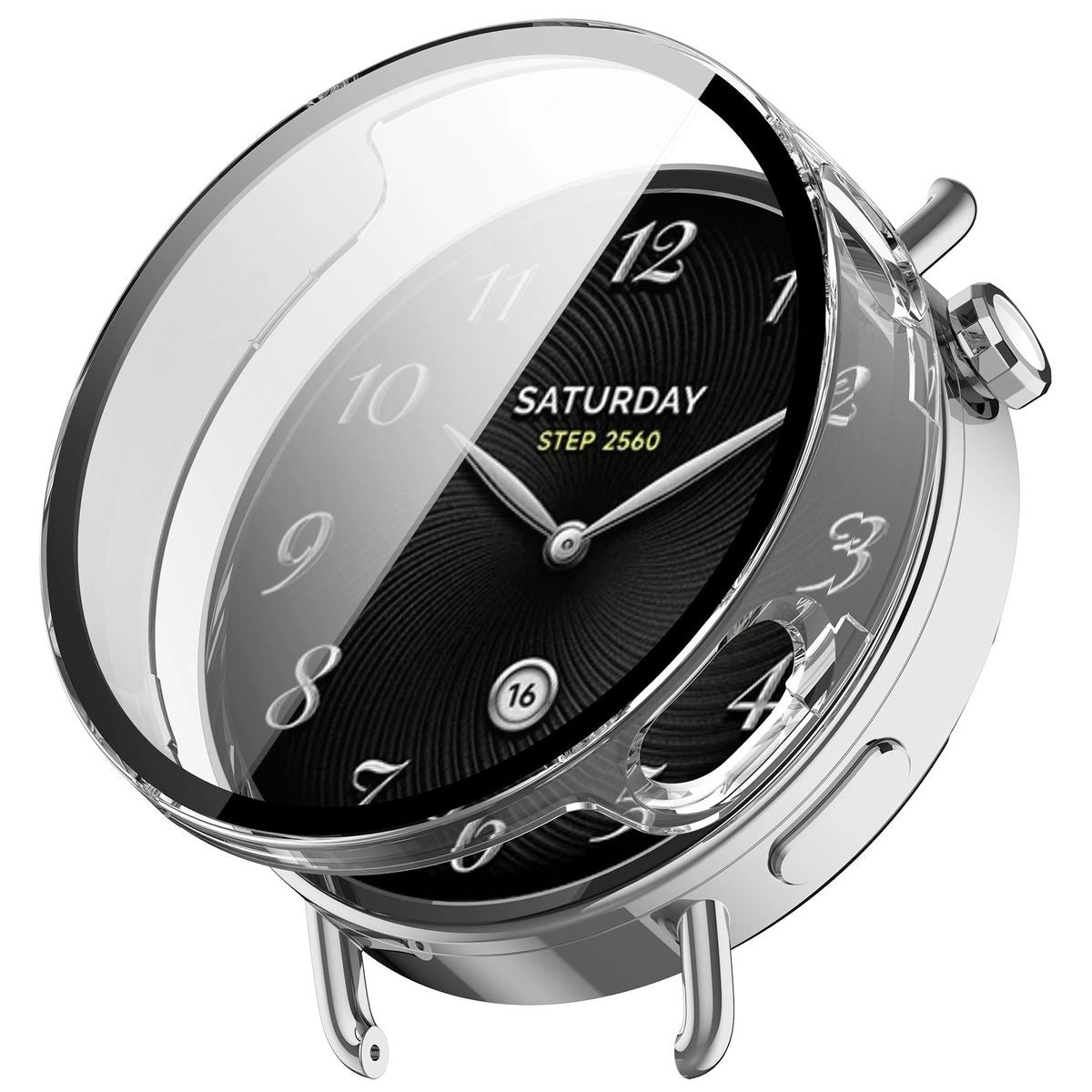 Schutzhülle mit Glas für Xiaomi Watch S4 41 mm. Bizon Case Watch Adamo, Transparent