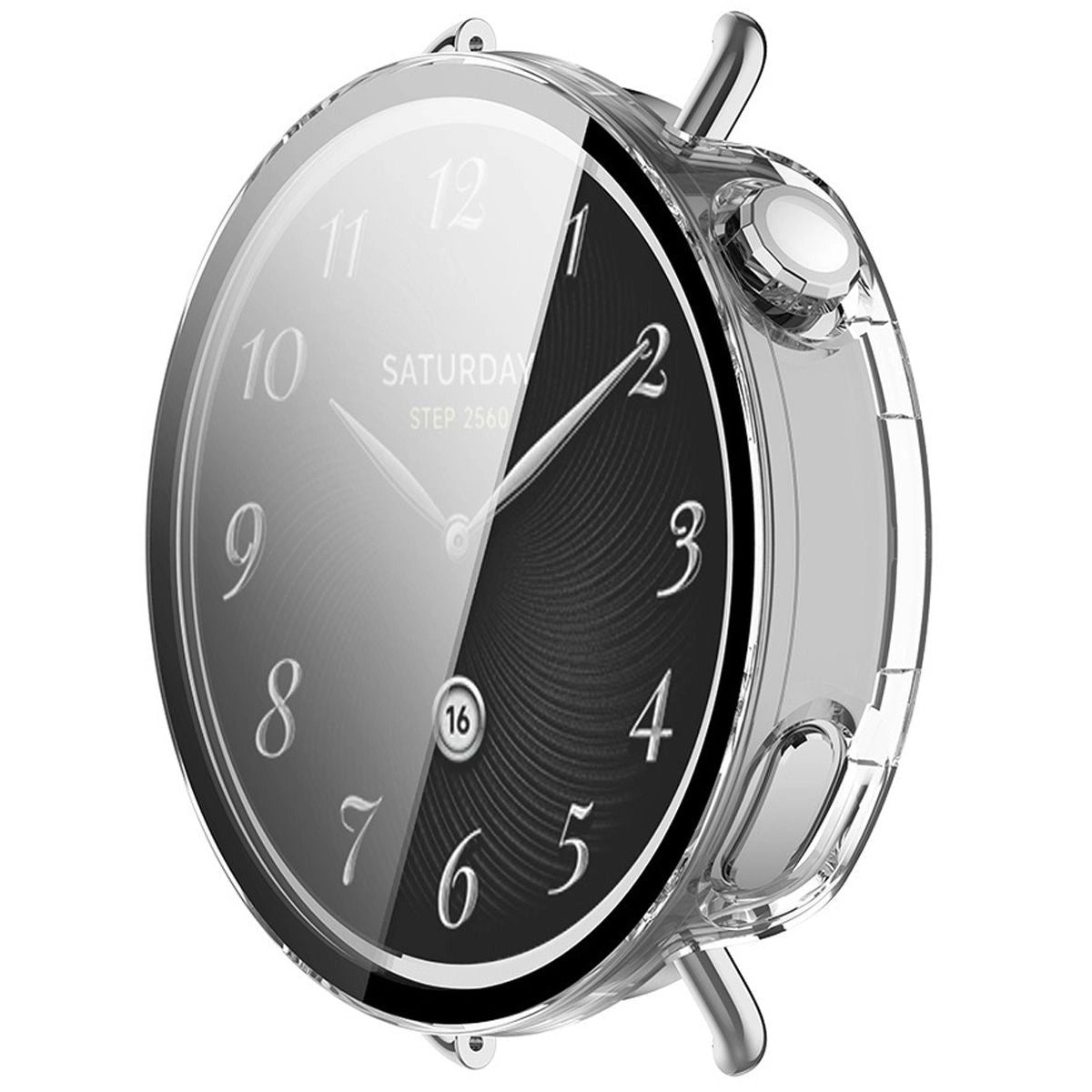 Schutzhülle mit Glas für Xiaomi Watch S4 41 mm. Bizon Case Watch Adamo, Transparent