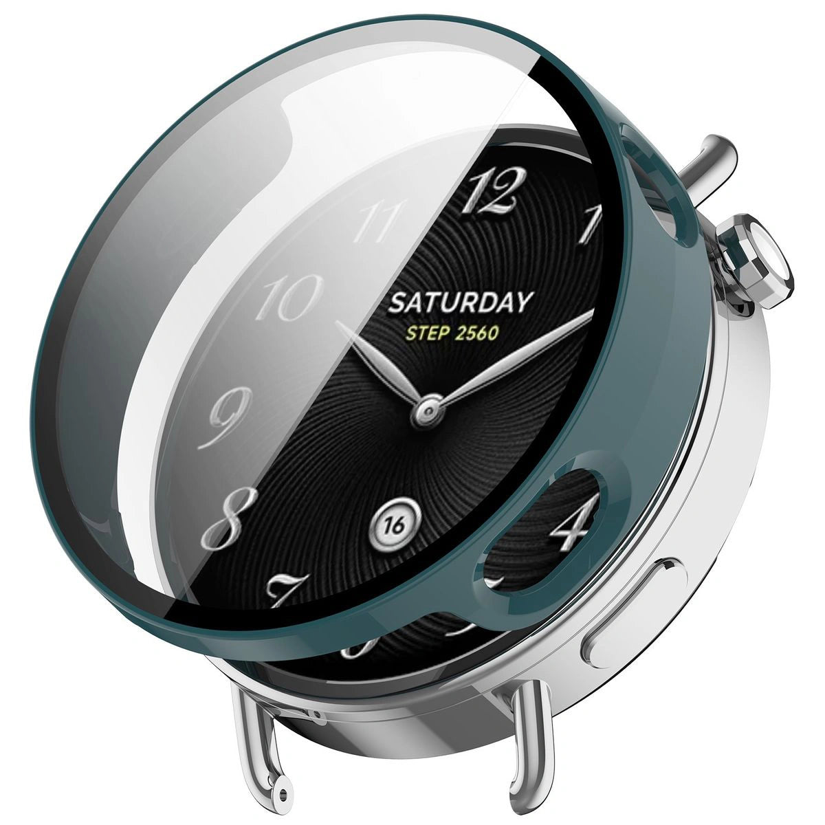 Schutzhülle mit Glas für Xiaomi Watch S4 41 mm, Bizon Case Watch Adamo, Grün
