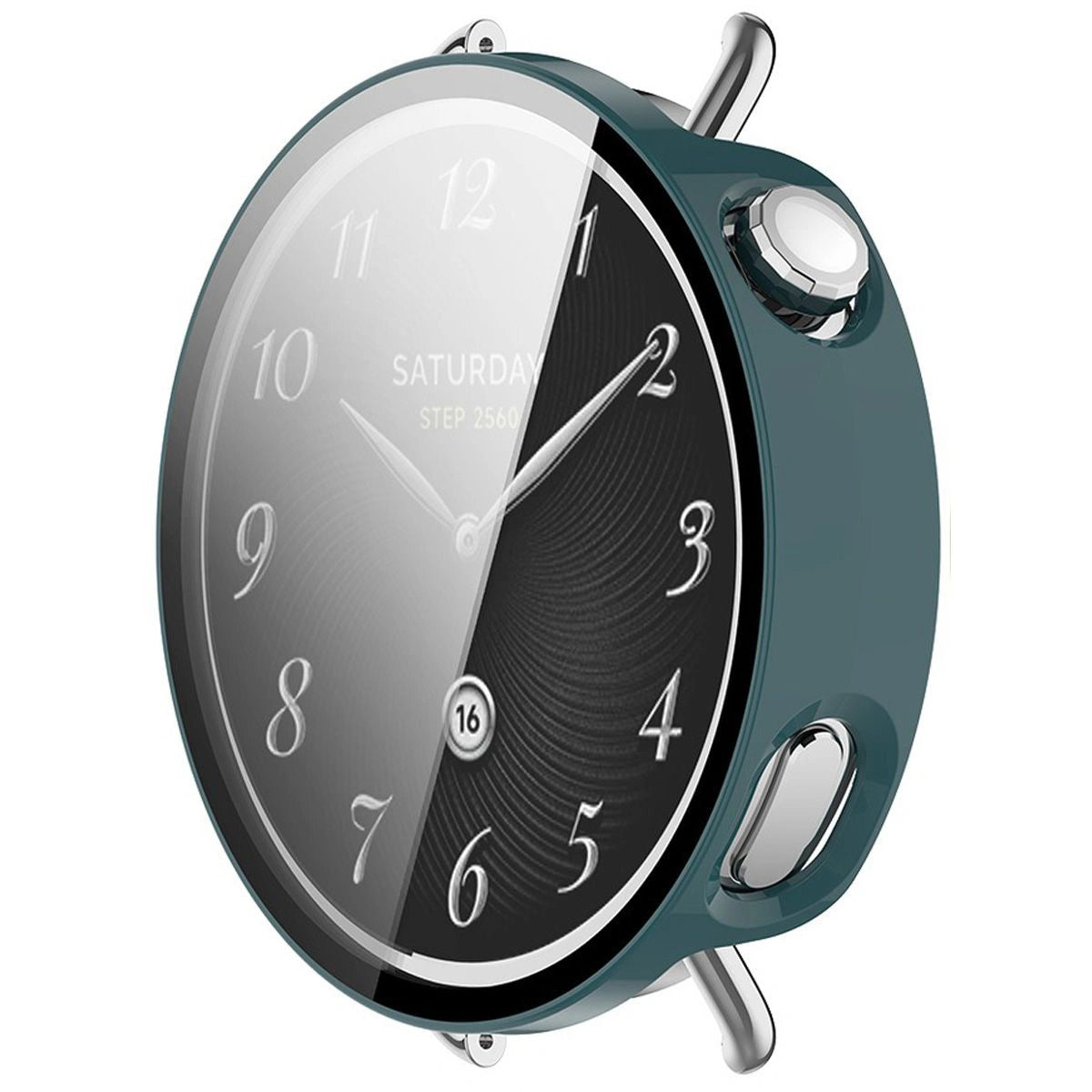 Schutzhülle mit Glas für Xiaomi Watch S4 41 mm, Bizon Case Watch Adamo, Grün