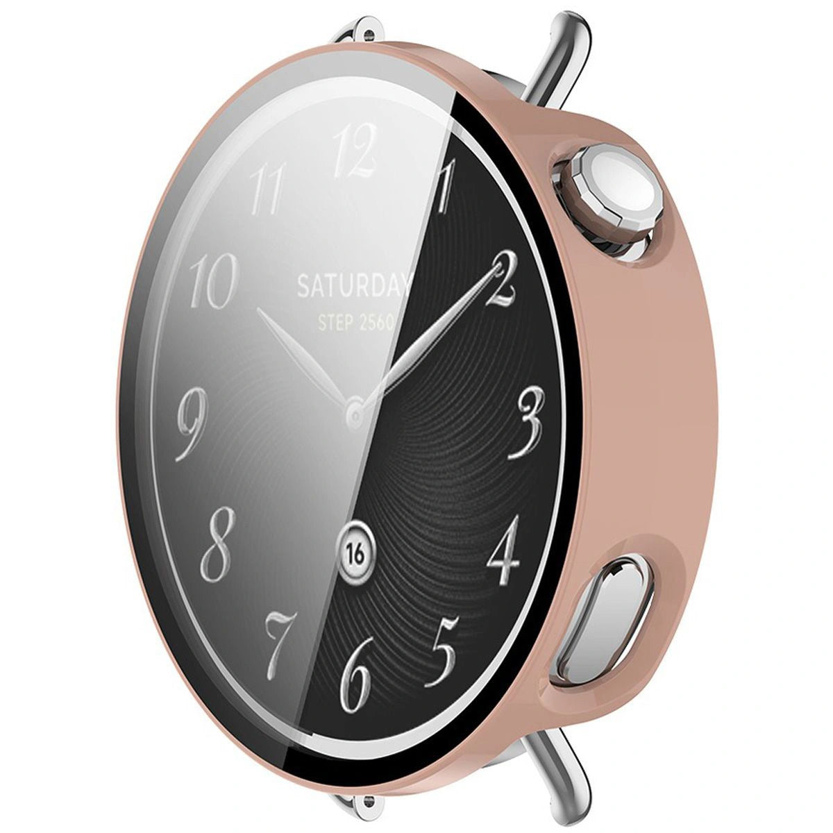Schutzhülle mit Glas für Xiaomi Watch S4 41 mm, Bizon Case Watch Adamo, Rosa