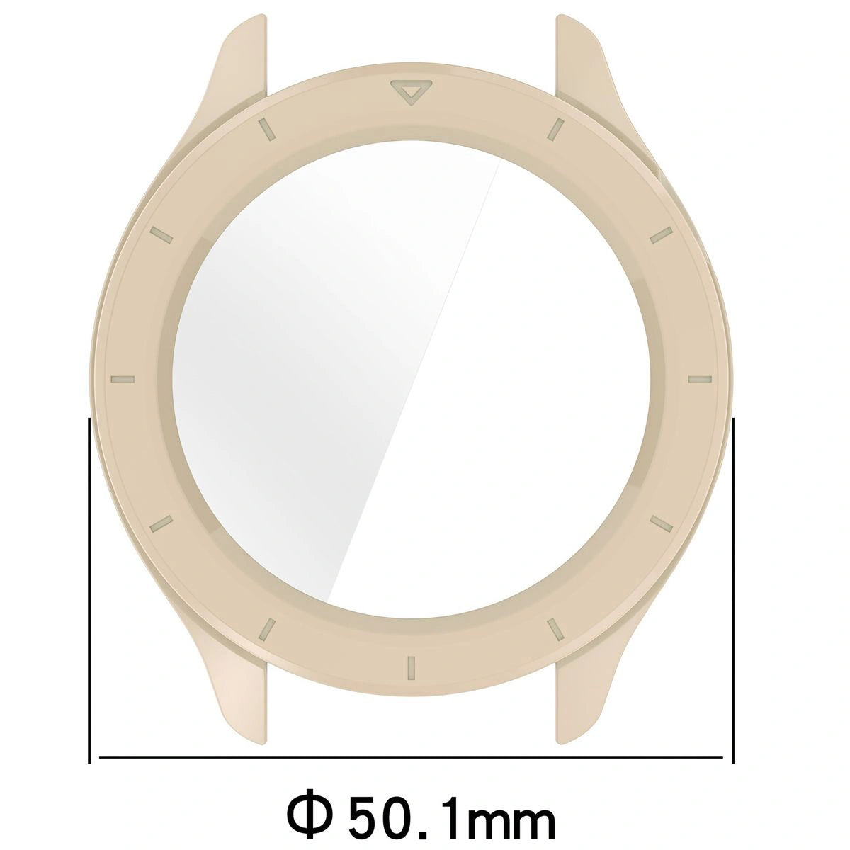 Schutzhülle mit Glas für Xiaomi Watch S4, Bizon Case+Glass Watch, Beige