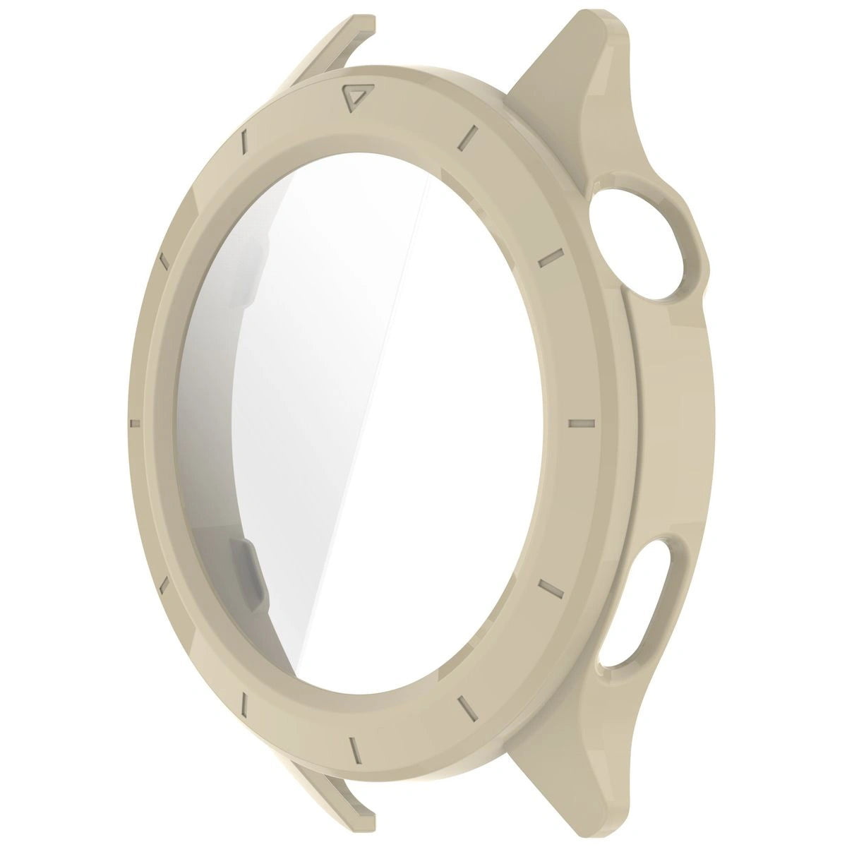Schutzhülle mit Glas für Xiaomi Watch S4, Bizon Case+Glass Watch, Beige