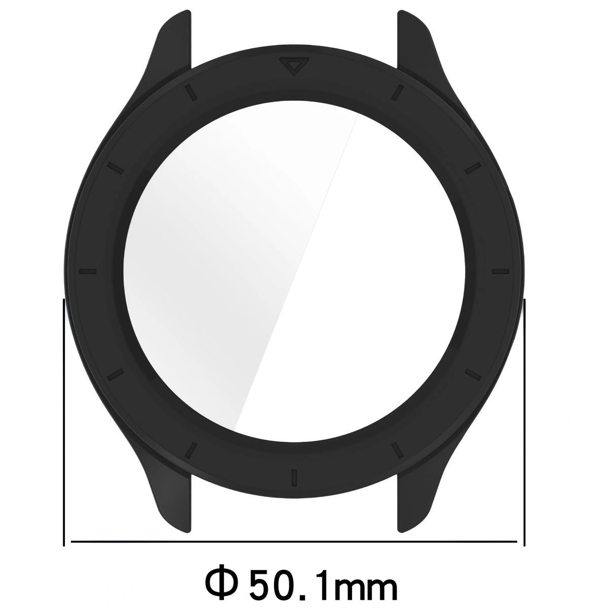 Schutzhülle mit Glas für Xiaomi Watch S4, Bizon Case+Glass Watch, Schwarz