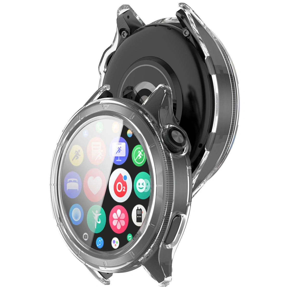 Schutzhülle mit Glas für Xiaomi Watch S4, Bizon Case+Glass Watch, Tranparent