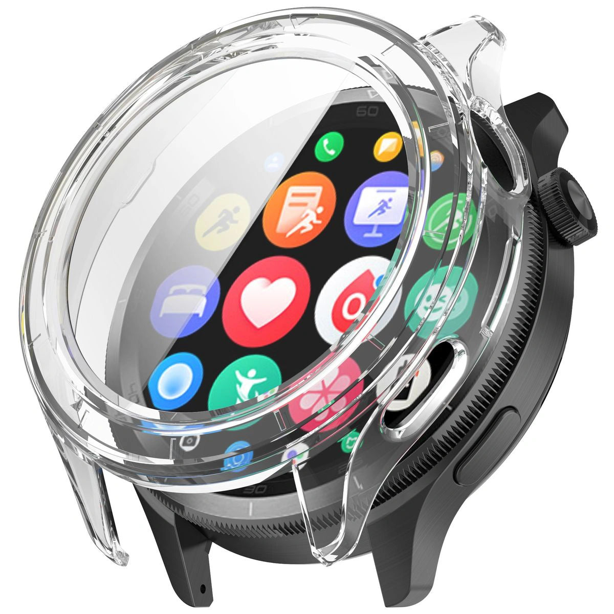 Schutzhülle mit Glas für Xiaomi Watch S4, Bizon Case+Glass Watch, Tranparent