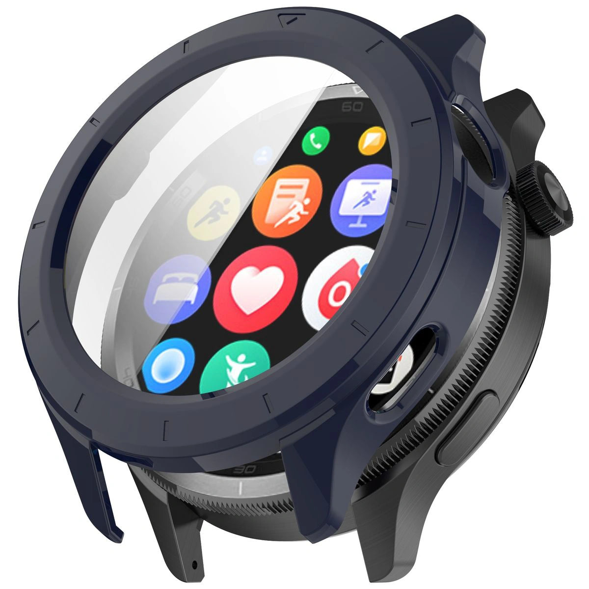 Schutzhülle mit Glas für Xiaomi Watch S4, Bizon Case+Glass Watch, Blau