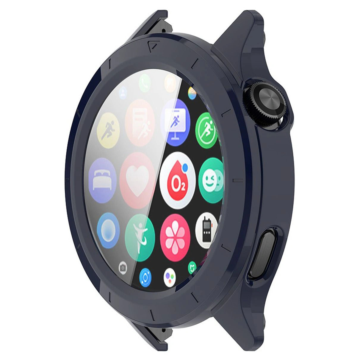 Schutzhülle mit Glas für Xiaomi Watch S4, Bizon Case+Glass Watch, Blau